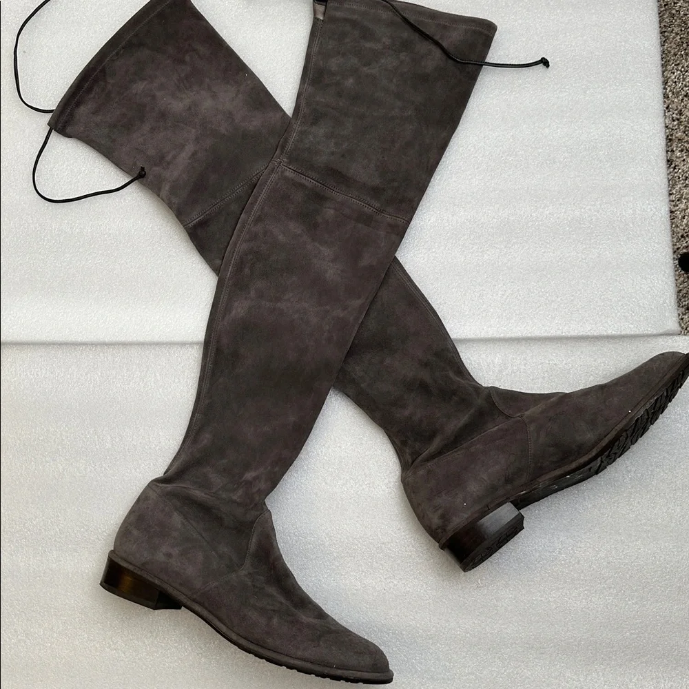 Stuart Weitzman Charcoals Garish brown lowlands Suede Over-the-Knee Boots SZ  10